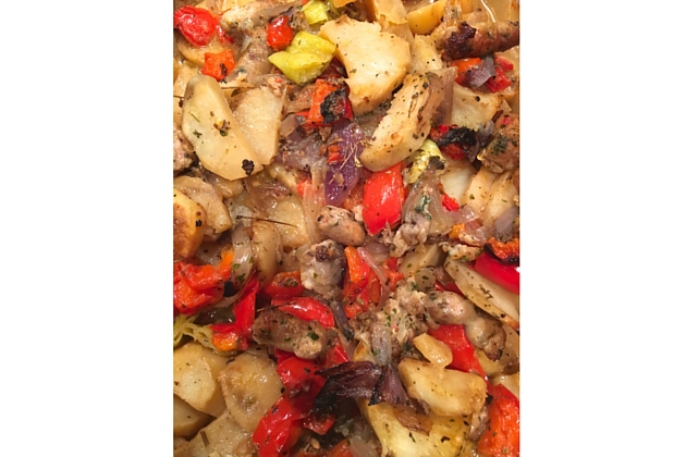 Sausage and pepper bake